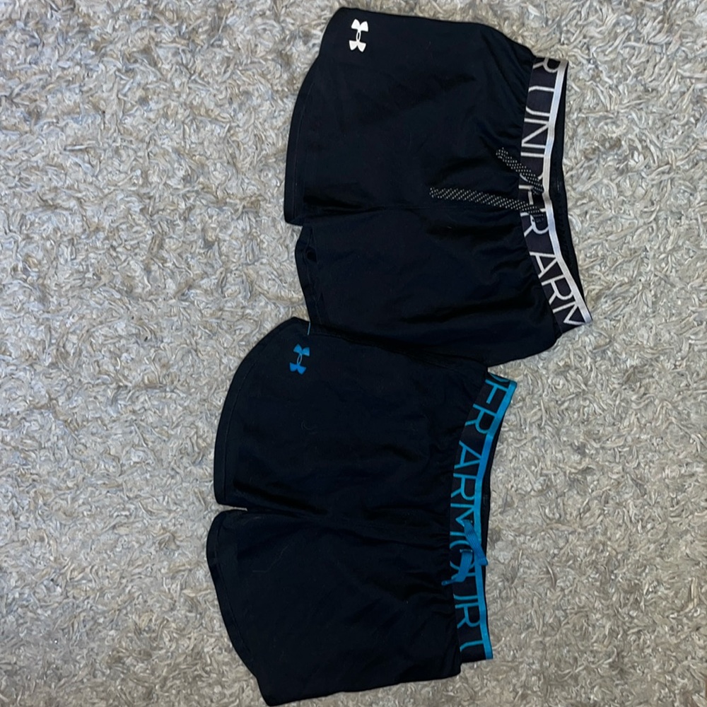 Youth large under armour athletic shorts bundle 2 pair sports shorts